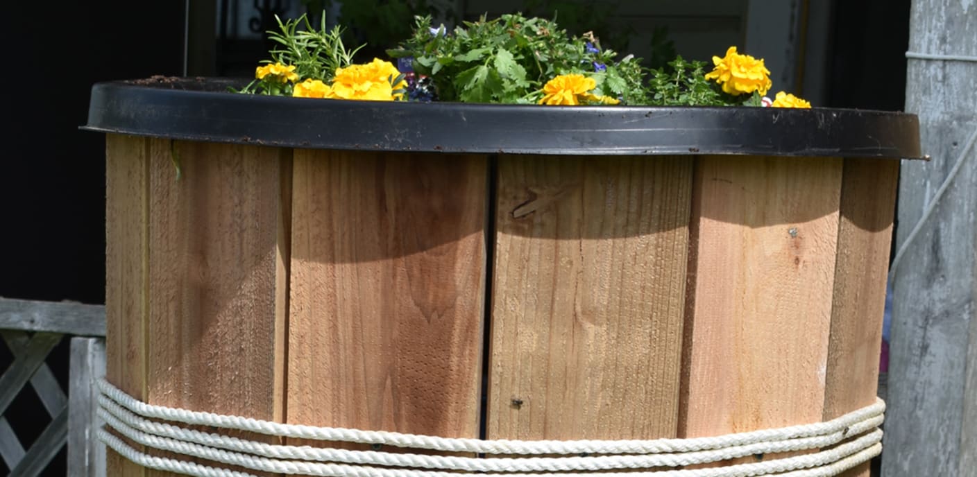 Outdoor Home Maintenance Rain Barrel Disguise DIY Project Home Outlet